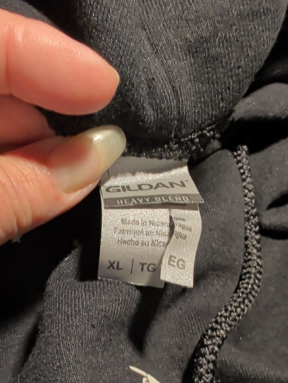 Gildan Black Hoodie with White Dancing Skeletons - Picture 4 of 4